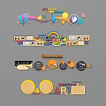 Capricorn School With Colorful Cartoon Teaching Tools And Educational Activity Props 3d model