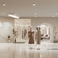 Modern Clothing Store Interior With Mannequins And Clothes On Racks