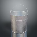 Durable Silver Metal Bucket With Sturdy Handle For Household Daily Use And Storage