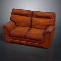 Brown Leather Multi Seater Sofa With Comfortable Backrest And Armrest Design