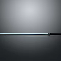 Traditional Katana Weapon With Black Handle And Silver Blade On Gray Background With Reflection