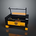 Black And Yellow Laser Engraving Machine With Transparent Cover And Worktable
