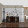 Modern Patient Room Interior With Wooden Ceiling White Walls Two Beds And Blue Curtains