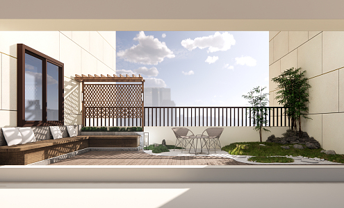 Modern Balcony Home Balcony 3d model