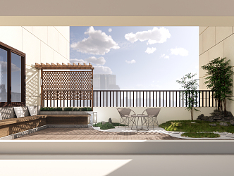 Modern Balcony Home Balcony 3d model