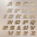 Golden Alphabet Letter Wall Hanging Decor Arranged in A to Z Sequence