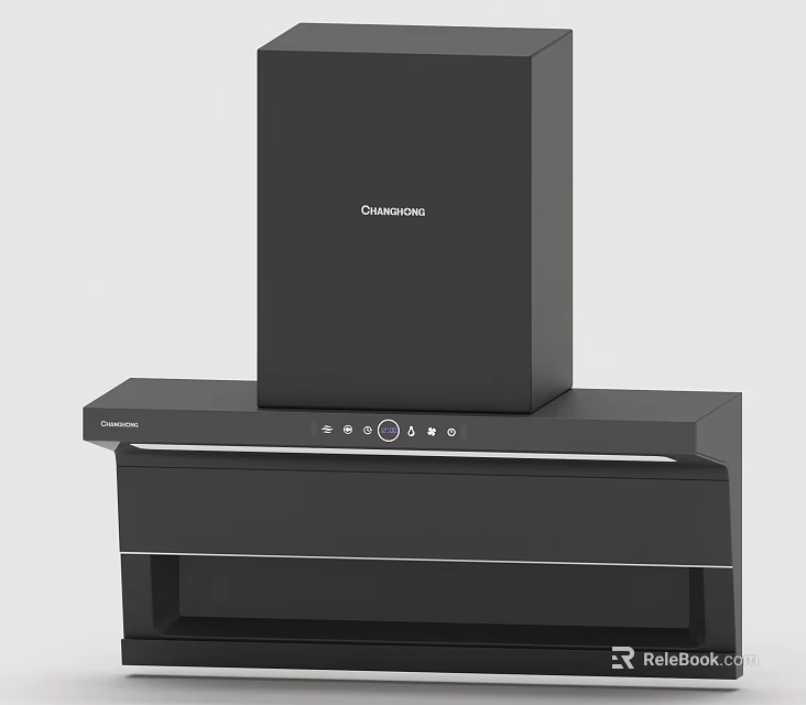 Modern Chimney Hood With Control Panel For Efficient Kitchen Ventilation 3d model 