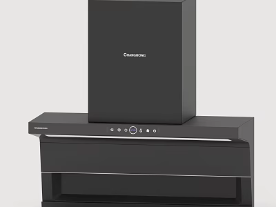 Modern Chimney Hood With Control Panel For Efficient Kitchen Ventilation 3d model