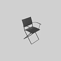 Black Folding Leisure Chair with Metal Frame Mesh Design and Armrests
