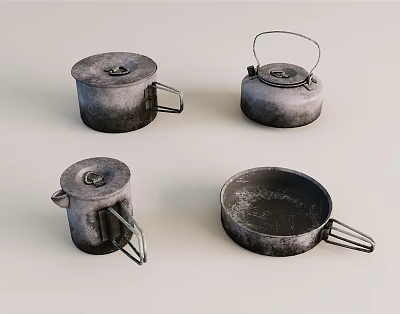 Modern Kitchenware Old Kitchenware Camping Kitchenware Camp Outdoor Kitchenware Labor Education Labor Tools 3d model