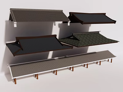 Chinese roof inclined roof inclined roof 3d model