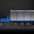 TATRA Blue Functional Truck With Silver Cargo Bed And Six Wheels 3d model