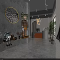 Modern Clothing Store Interior With Clothing Racks Sofas Round Rug And Decorative Mirrors