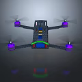 Advanced Quadcopter Drone With Purple Propellers Carbon Fiber Frame And Colorful Body