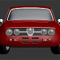 Red Vintage Sports Car With Shiny Body Classic Headlights And Silver Wheels