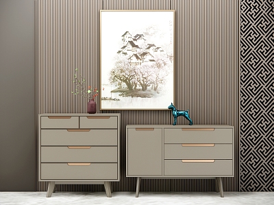 Modern Side Cabinet Low Cabinet Decorative Cabinet 3d model