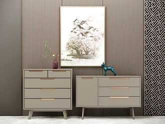 Modern Side Cabinet Low Cabinet Decorative Cabinet 3d model