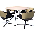 Modern Meeting Table and Chair Round Meeting Table and Chair Combination 3d model