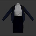 Blue Coat With White Shirt And Dark Blue Skirt Stylish Fashion Outfit