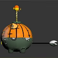 Cute Pumpkin Shaped Doll With Orange Green Body And Antenna Top Decoration
