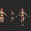 Fantasy Game Characters With Diverse Costumes Weapons And Unique Designs