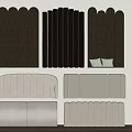 Various Upholstered Headboards in Gray and Beige Styles Arranged on Wall and Floor