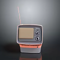 Vintage National Retro Radio With Pink Antenna Gray Body And Knobs