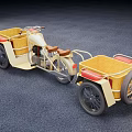 Vintage Motorcycle With Sidecar Cream Red Accents And Black Wheels Classic Design