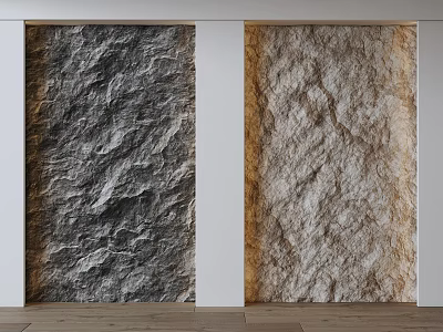 Natural Rock Texture Wall With Dark Gray And Beige Tones For Modern Interior 3d model