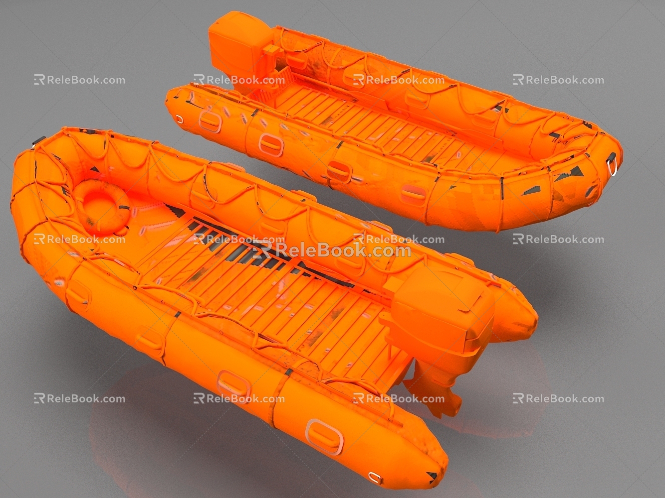 Rubber Charge Rescue Boat 3d model