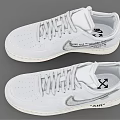 White Air Force 1 Shoes With White Leather Upper And Silver Swoosh Logo