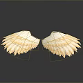 White And Gold Feather Wings Decorative Ornament For Home Living Spaces
