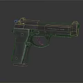 Black Semi Automatic Pistol With Metallic Finish Classic Design And Textured Grip