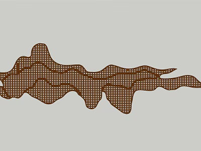 Brown Wavy Wall Decor With Intricate Grid Pattern For Modern Home 3d model