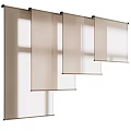 Modern Light Filtering Curtains with Sheer Beige Panels for Window Interior Design