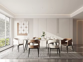 Modern Dining Table and Chair 3d model