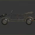 Vintage Open Top Military Vehicle With Metallic Body Detailed Wheels And Reflective Surface