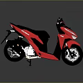 Sleek Red And Black Modern Scooter On Reflective Surface Against Gray Background 3d model