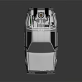 Silver DeLorean Car With Gull Wing Doors And Futuristic Roof Components
