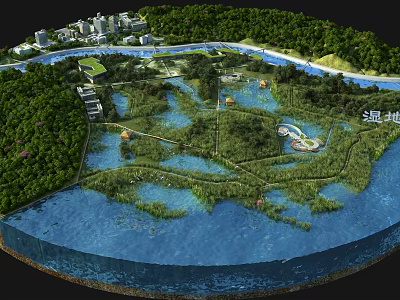 Wetland Park Ecological Park Disc Ecological Wetland Real Garden Park 3d model