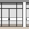 Modern Black Framed Glass Doors With Grid Design For Interior Spaces 3d model