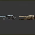 Various Colored Military Vehicle Models With Camouflage Paint And Detailed Cannon Barrels