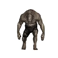 Giant Muscular Game Movie Monster Character With Rough Skin And Tattered Shorts