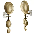 Modern Gold Wall Lamps With Multiple Circular Metal Shades And Crystal Accents