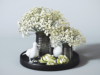 Modern vase decorative ornaments combination model