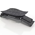 Traditional Architectural Roof Design With Layered Eaves Tile Covering Structural Model