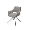 Modern Upholstered Office Chair With Ergonomic Armrests And Black Metal Tripod Base