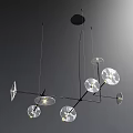 Modern Chandelier with Multiple Transparent Glass Balls and Metal Hanging Frame in Contemporary Interior Design