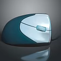 Modern Wired Computer Mouse With Blue White Design Shiny Surface And Ergonomic Grip 3d model