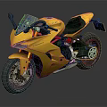 Yellow Ducati Sport Motorcycle With Black Seat Streamlined Design And Alloy Wheels